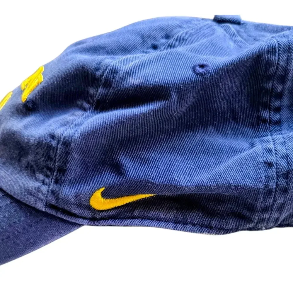 Nike Team Michigan Wolverines Baseball Hat Navy Blue Maize Yellow Strapback Cap